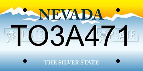 TO3A471 Nevada License Plate