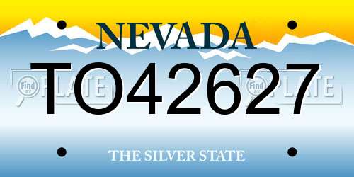 TO42627 Nevada License Plate