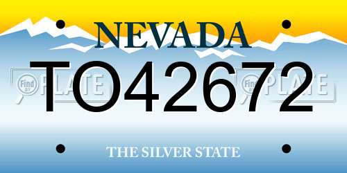 TO42672 Nevada License Plate