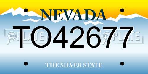 TO42677 Nevada License Plate