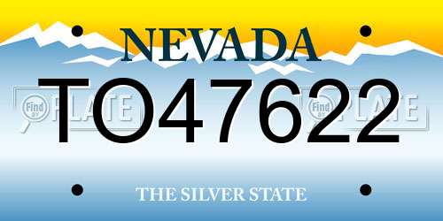 TO47622 Nevada License Plate