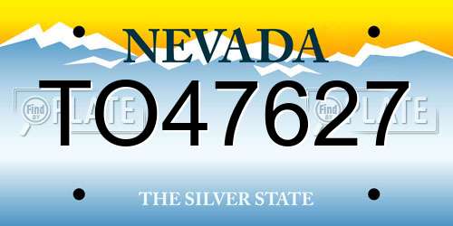 TO47627 Nevada License Plate