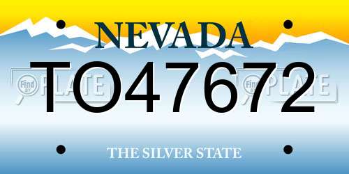 TO47672 Nevada License Plate