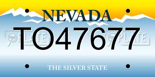 TO47677 Nevada License Plate