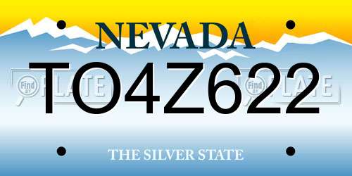 TO4Z622 Nevada License Plate