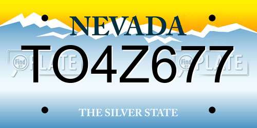 TO4Z677 Nevada License Plate