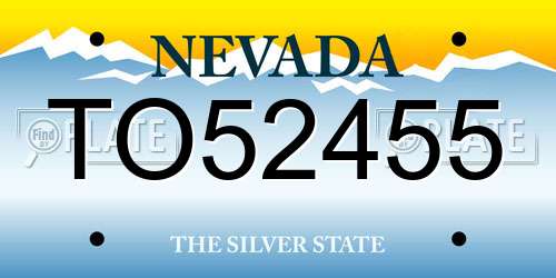 TO52455 Nevada License Plate
