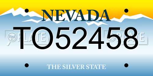 TO52458 Nevada License Plate