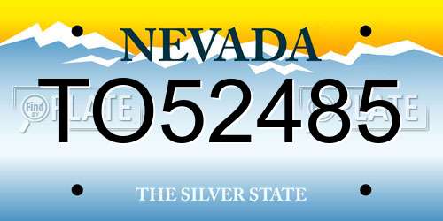TO52485 Nevada License Plate