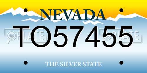 TO57455 Nevada License Plate