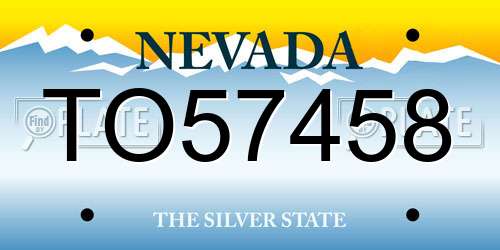 TO57458 Nevada License Plate