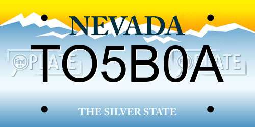 TO5B0A Nevada License Plate