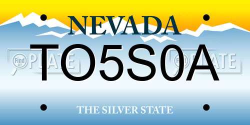 TO5S0A Nevada License Plate