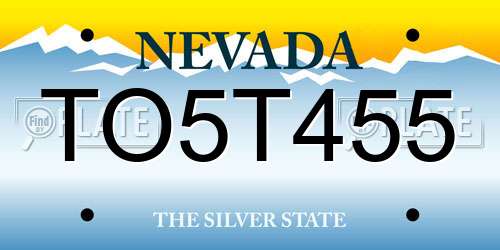 TO5T455 Nevada License Plate