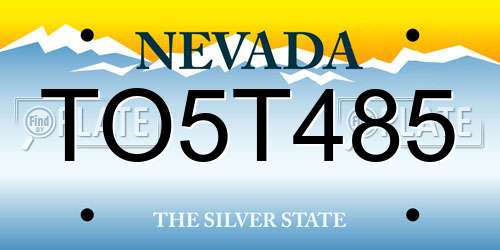 TO5T485 Nevada License Plate