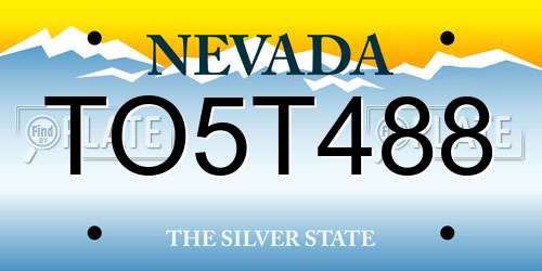 TO5T488 Nevada License Plate