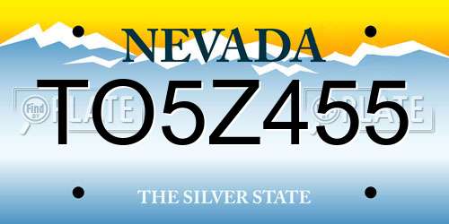 TO5Z455 Nevada License Plate