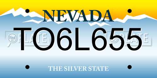 TO6L655 Nevada License Plate