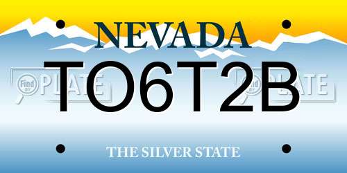 TO6T2B Nevada License Plate