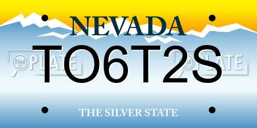 TO6T2S Nevada License Plate
