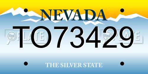 TO73429 Nevada License Plate