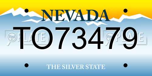 TO73479 Nevada License Plate