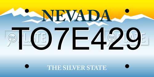 TO7E429 Nevada License Plate