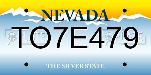 TO7E479 Nevada License Plate