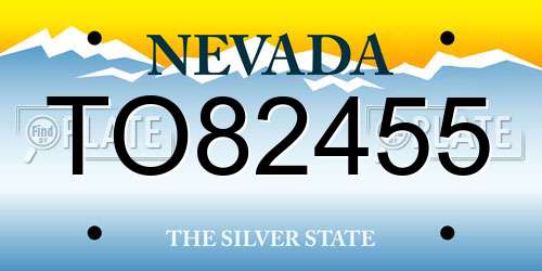 TO82455 Nevada License Plate