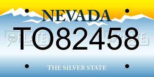 TO82458 Nevada License Plate