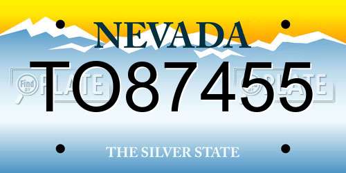 TO87455 Nevada License Plate