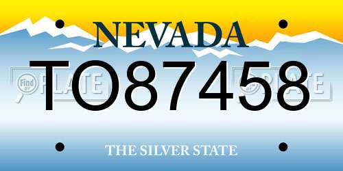 TO87458 Nevada License Plate