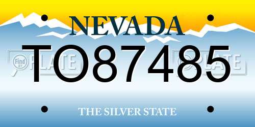 TO87485 Nevada License Plate