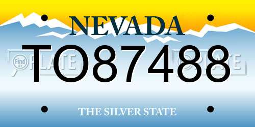 TO87488 Nevada License Plate