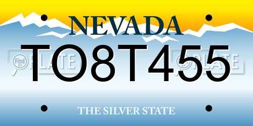TO8T455 Nevada License Plate