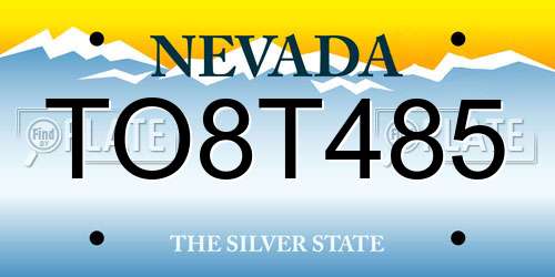 TO8T485 Nevada License Plate