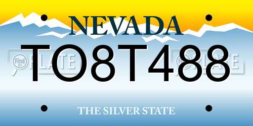 TO8T488 Nevada License Plate