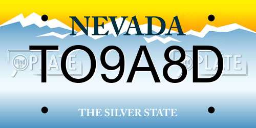 TO9A8D Nevada License Plate