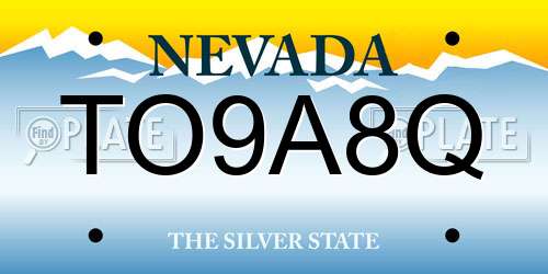 TO9A8Q Nevada License Plate