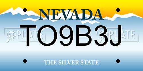 TO9B3J Nevada License Plate