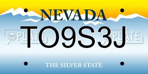 TO9S3J Nevada License Plate