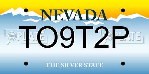 TO9T2P Nevada License Plate