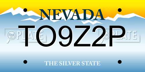 TO9Z2P Nevada License Plate