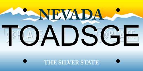 TOADSGE Nevada License Plate