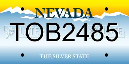 TOB2485 Nevada License Plate