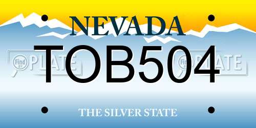 TOB504 Nevada License Plate