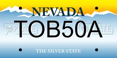TOB50A Nevada License Plate