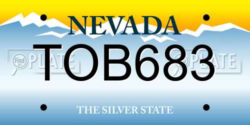 TOB683 Nevada License Plate