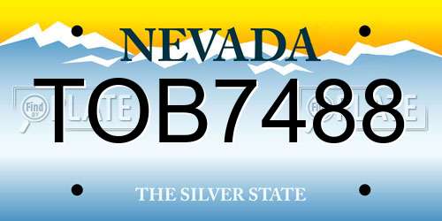 TOB7488 Nevada License Plate
