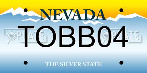 TOBB04 Nevada License Plate